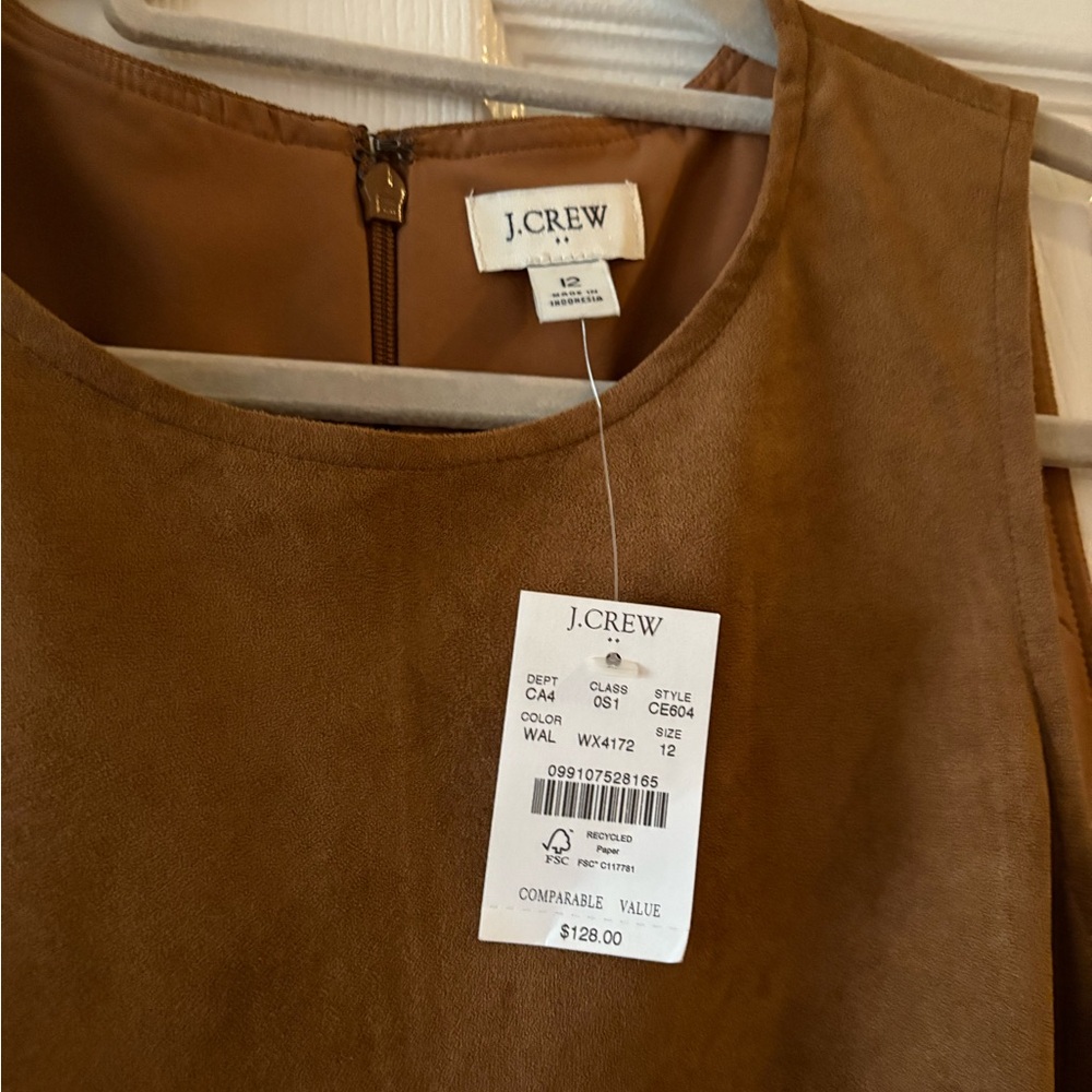 NWT's faux sueded drop waste J Crew Dress - Picture 3 of 4